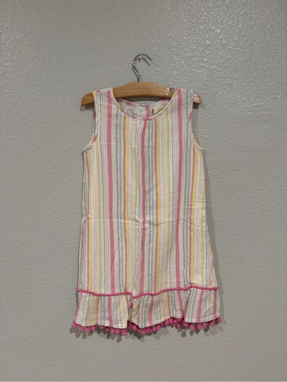 EGG New York Girls Sleeveless Pastel Stripe Dress